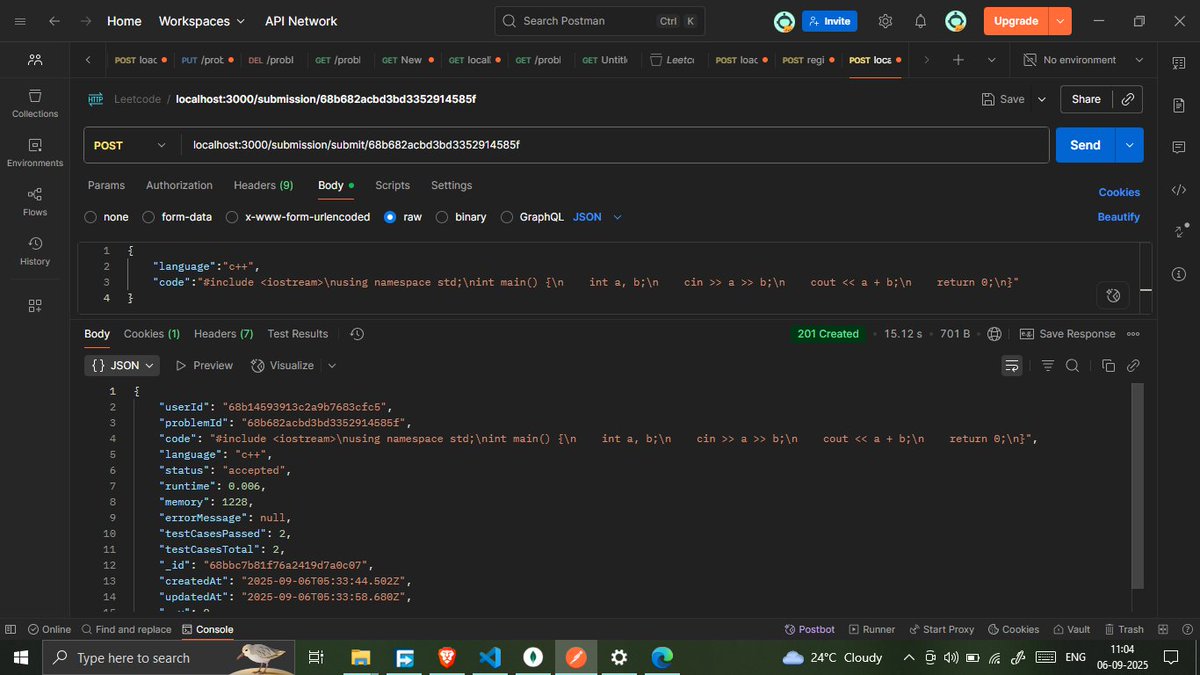 savita_gurjar30's tweet image. Topic: MegaProject: Leetcode

@rohit_negi9 

Lecture 08: Leetcode Backend

GitHubRepo:github.com/savigurjar/Lee… 

#LeetCodeProject #DSA #NodeJSBackend #ScalableBackend #APIDevelopment #MegaProjectSeries #CoderArmy #RohitNegiBhaiya