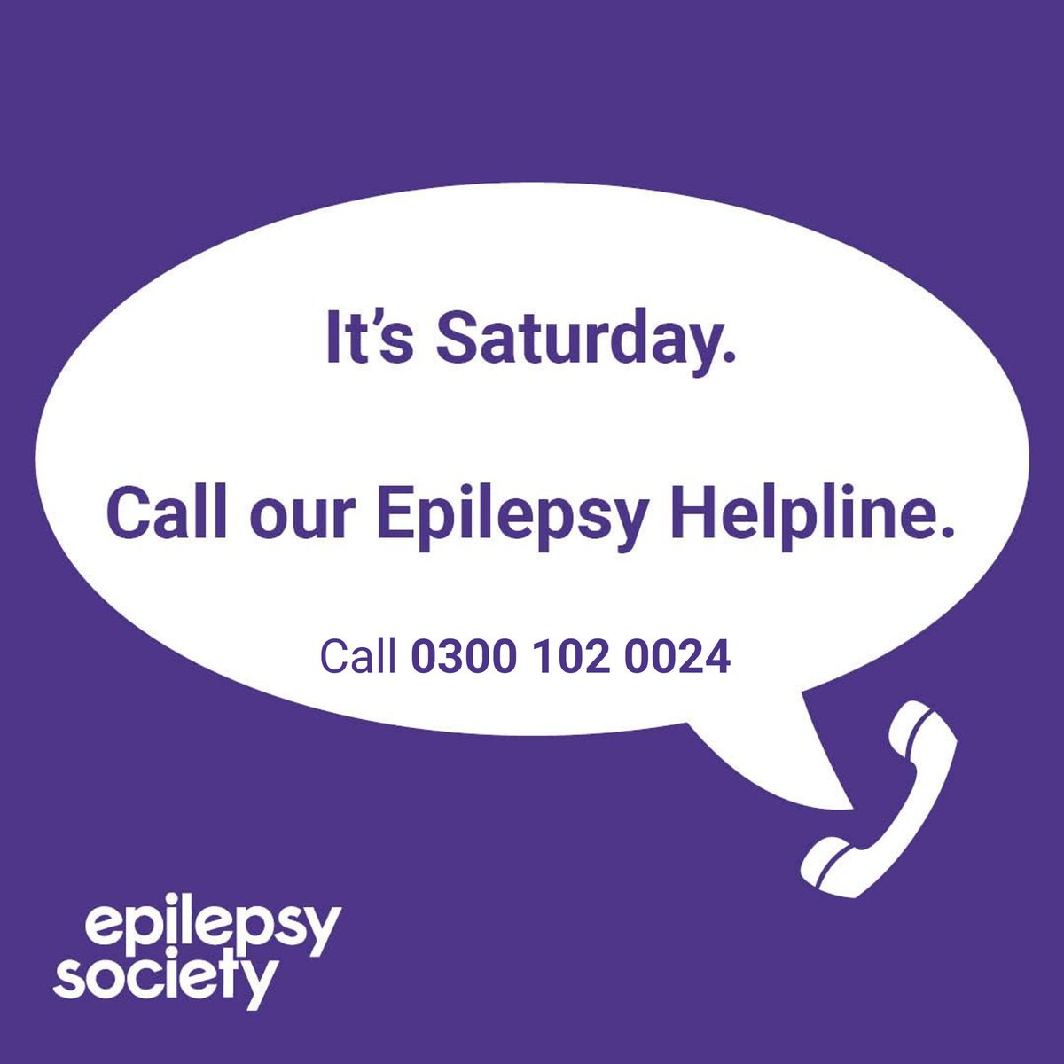 epilepsysociety's tweet image. Our Epilepsy Helpline is open every Saturday morning from 9am-12.30pm – call us now to speak to one of our trained Epilepsy Helpline operators.

#epilepsy #Helpline