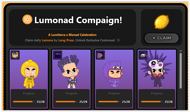 viniciusmedian's tweet photo. Gmonad fam

25 days in a row, collecting lemons in the Lumonad Campaign!
@monad x @LumiterraGame.
Don’t stop, keep collecting, keep collecting.
That’s how the battlefield will be a lot of fun. https://t.co/OCqQIXEkQ3