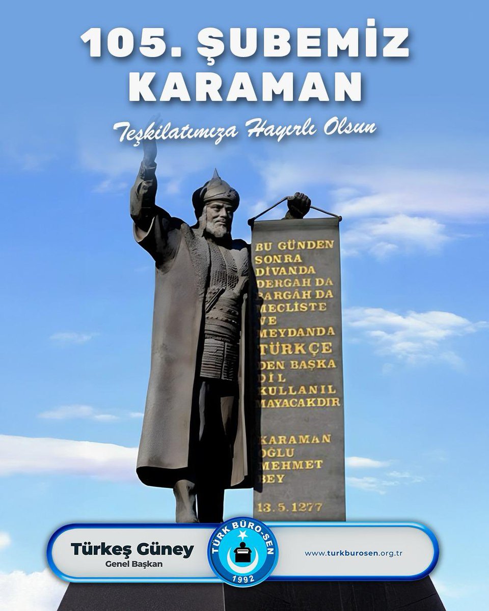 TurkesGuney's tweet photo. 📌“ Kuruluş ilkemiz olan “Devletin; ülkesi ve milletiyle bölünmez bütünlüğünden sapmadan, taviz vermeden; şerefli Türk Memurunun ve memur emeklisinin hakkını hukukunu aramak ve korumak ülküsüyle; büyümeye, güçlenmeye devam ediyoruz”

📌Türkçemizin başkenti Karaman 105 ‘nci şubemiz olarak, teşkilatımıza, haklı davamıza hayırlı olsun.