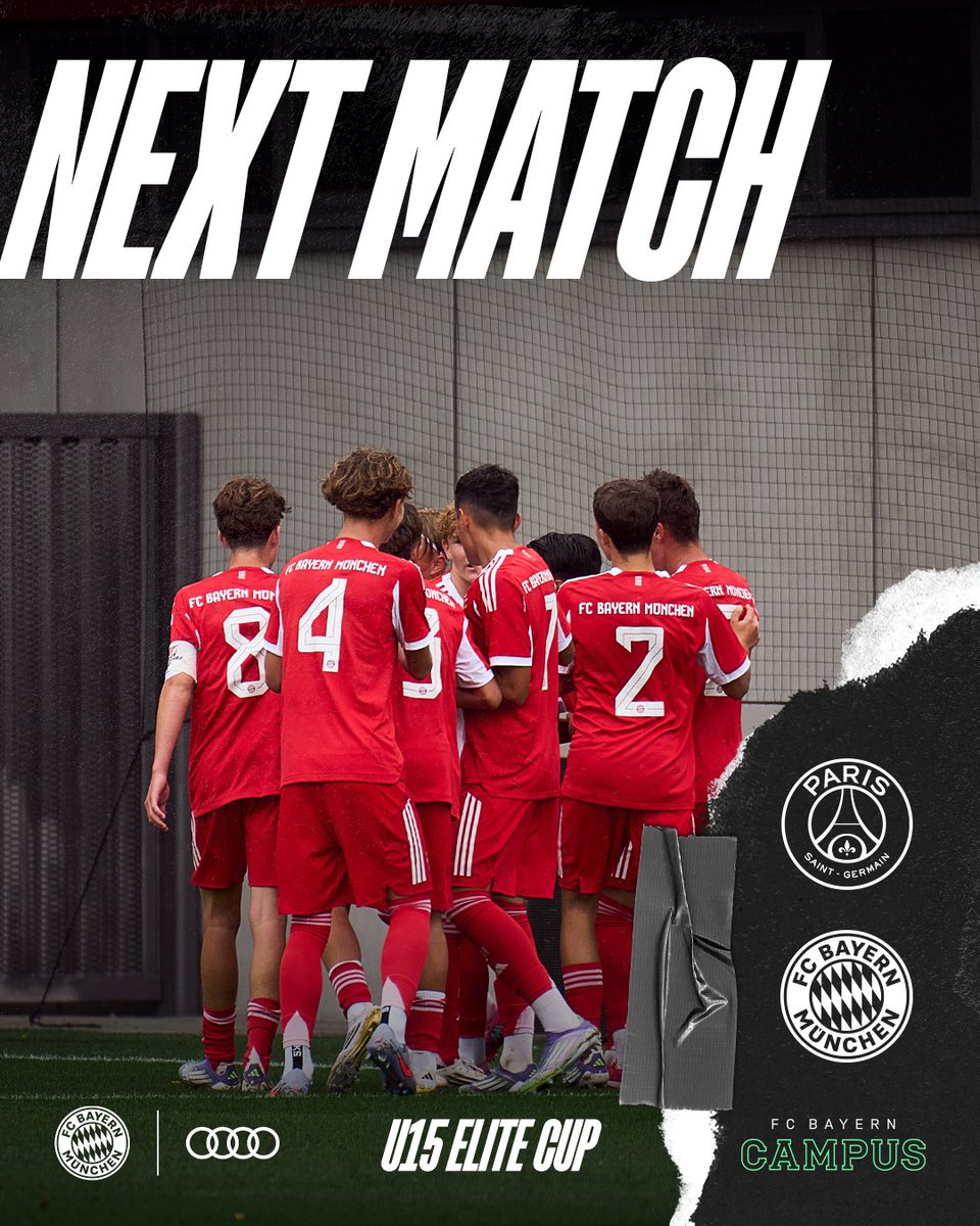 Letztes Vorrundenspiel für die #FCBU15 – um 10:30 Uhr geht’s gegen PSG! 🙌

#U15EliteCup