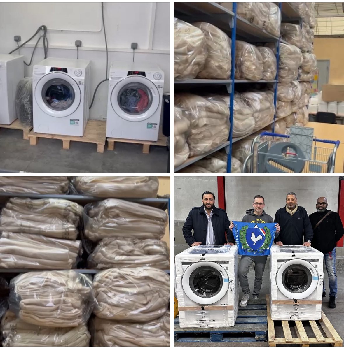#MaraudesBleues c également un soutien logistique à nos collègues de la BAPSA. Les 2 machines à laver offerte par notre asso, tournent à plein régime. Des milliers de couvertures ainsi collectées puis nettoyées afin qu’elles puissent être distribuées dignement aux sans abris.