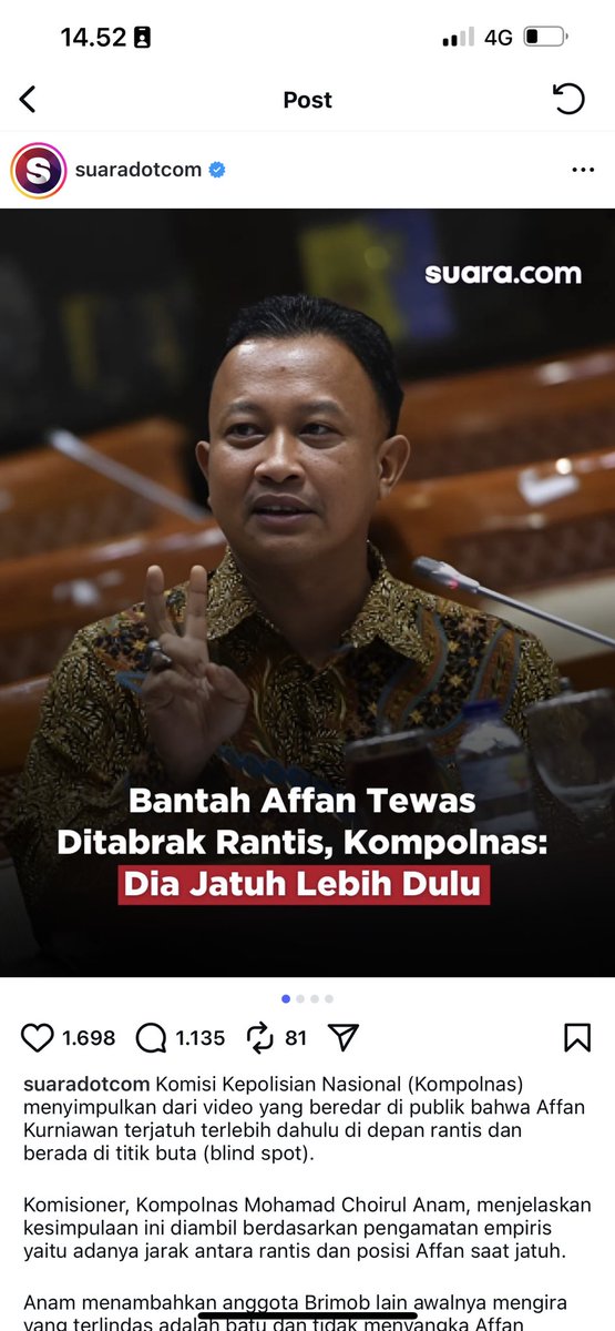 fajarnugros's tweet image. Apa sih ini tujuannya? 

Mau diputer ulang videonya &amp;amp; rame lagi? Kenapa kalo bukan keluarga, kenalan mereka, nyawa selalu dicari pembenarannya terus? Orangnya tewas pak. Baru minggu kemaren! 

Pajak kita buat menggaji orang pinter jelas tidak. Tapi ya mbok punya hati gitu lho.