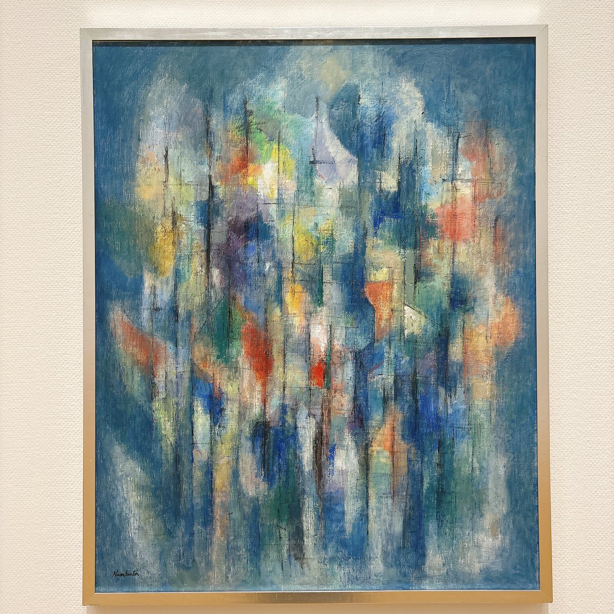 戻し待ちにさくっと芸術鑑賞。
難波田さんの絵の揺らぎ柔らかい色彩に見入ってしまった。