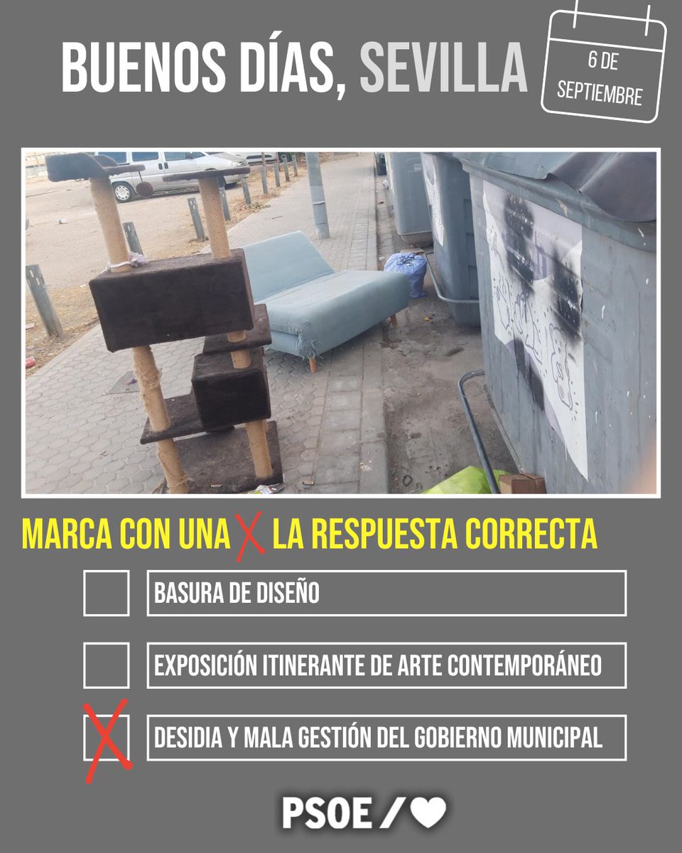 🌞 Buenos días, Sevilla. 

Para este sábado, un test. ¿Qué ves en la foto? 

💡 PISTA: la respuesta es muy fácil porque la sufrimos todos los días.