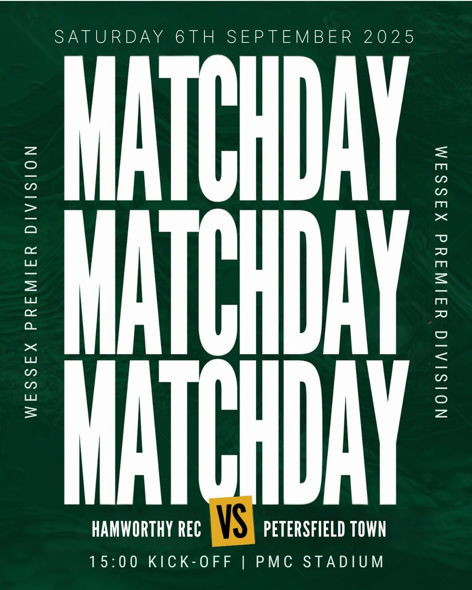 Ham_RecFC's tweet photo. ⚽️ MATCHDAY! ⚽️

Come on down and support the lads today as we take on Petersfield Town in the Wessex League 🔥💚🖤

🍔🍟🍺 Matchday Special – Burger, Chips &amp; a Pint for just £10!

#HamworthyRecreation #WessexLeague #Matchday #UpTheRec https://t.co/fnIGES6047