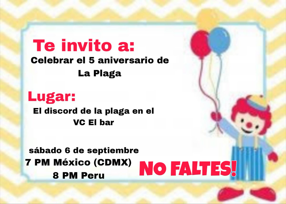 LaPlagaC's tweet image. En el pasado nos conocieron por hacer memes de VTubers pero después muchas comunidades agencias se fueron a la mierda pero no desaparecimos y mañana celebraremos 5 años de existencia 

Son bienvenidos a acompañarnos y divertirse con nosotros 

Hail Plaga

discord.gg/sE9kGtYT