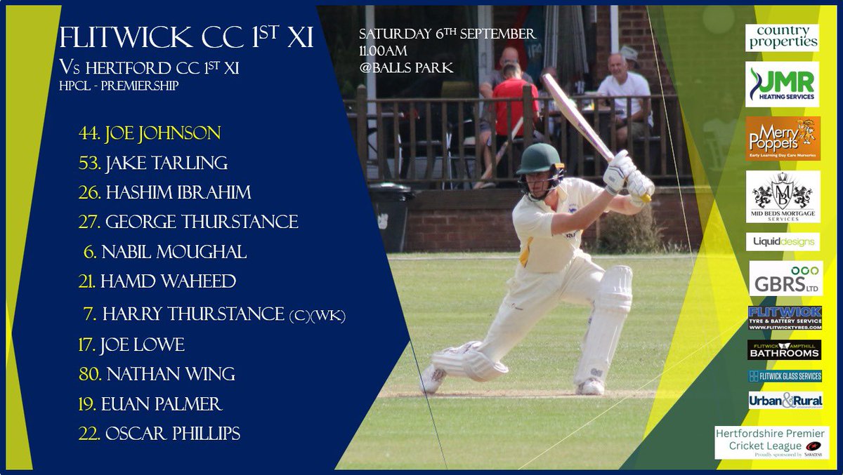 FlitwickCC's tweet photo. Not too much on the 1s match as a solid finishing position in our first ever Premier Division season is guaranteed.

However after last week’s disappointing showing, it would be good to end on a high with a win over well established Hertford and guarantee 4th.

7th vs 4th https://t.co/KLClB7U77T