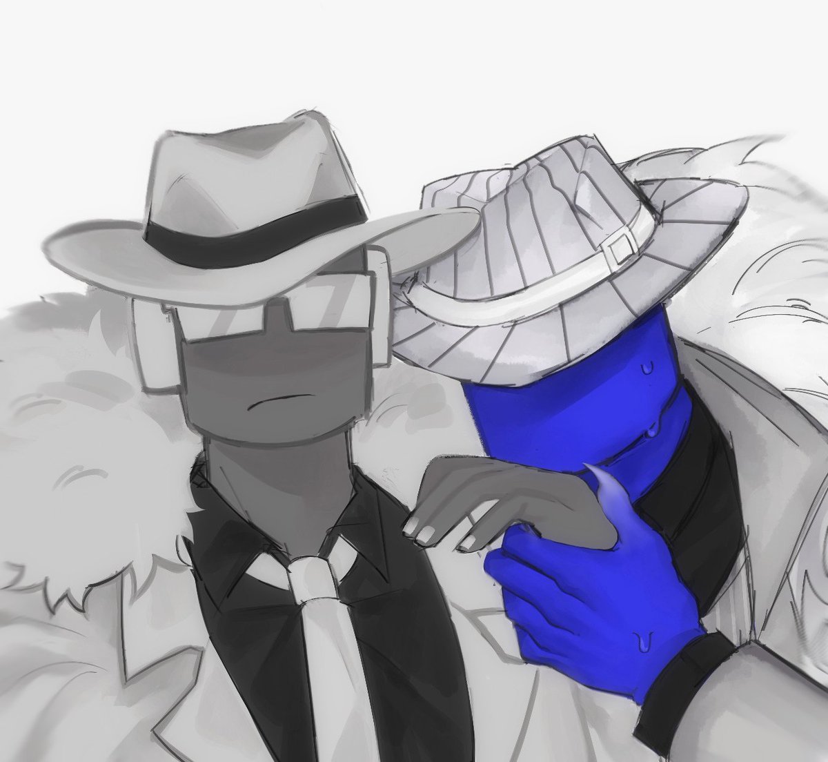 double_fedora's tweet image. 🐈‍⬛🦮 : DAY ​40 (2p) 

We love their AUs so much! If you have your own version, drop it in the replies—we might draw it too if you’re okay with it! 💥