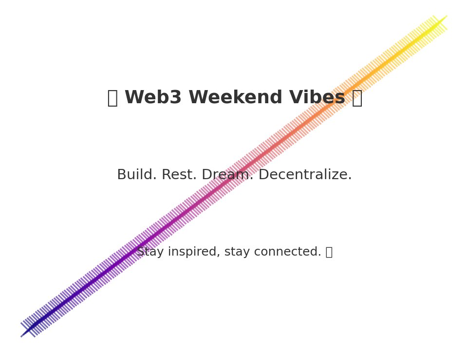 ✨Wishing everyone in Web3 a weekend full of good vibes, deep rest, and maybe a little building 🛠️

Stay decentralized, stay kind, and keep dreaming bigger. 🌍💫

What are you excited to create (or chill with) this weekend? 🚀

Shill me that your next x1000 while you touch Grass.