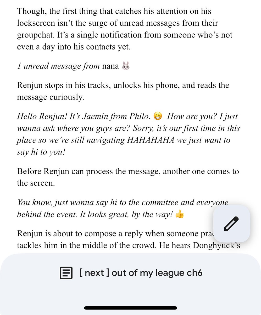 wip sunday or smth… here’s a no context “out of my league” snippet for the next chapter for those who remember this fic (aka not me since i havent touched this thing in 3 years)…

yes i woke up today and decided to #noren hahaha

(these are 2 diff scenes in the chapter btw)