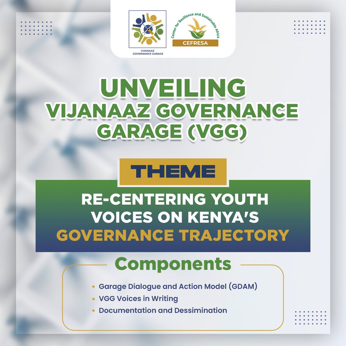 🍄 <a href="/cefresa_ke/">Center for Resilience and Sustainable Africa</a> is excited to embark on a transformative journey with our youth! 
Join us as we amplify young voices and empower them to actively shape the governance of our country.
#YouthLeadership #Governance #YouthVoices #ValuesNdioRada