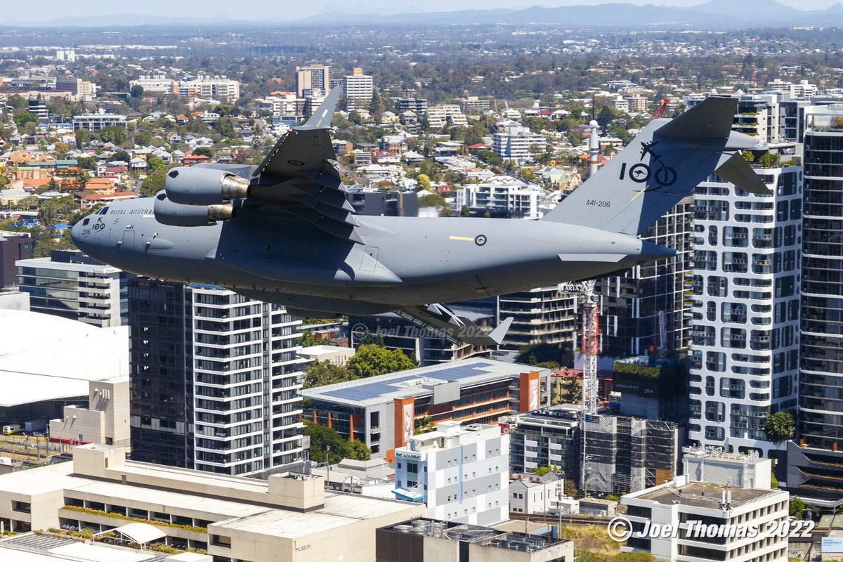 Fact of the Day: A C130 Atlas flies between the skyscrapers of Temple Meads (Bristol) on the 31st Feb, always at 800.85ft above the River Avon, to signal the start of the annual Hot Air Balloon race from Ashton Court to Keynsham.

Photographed from a Canberra