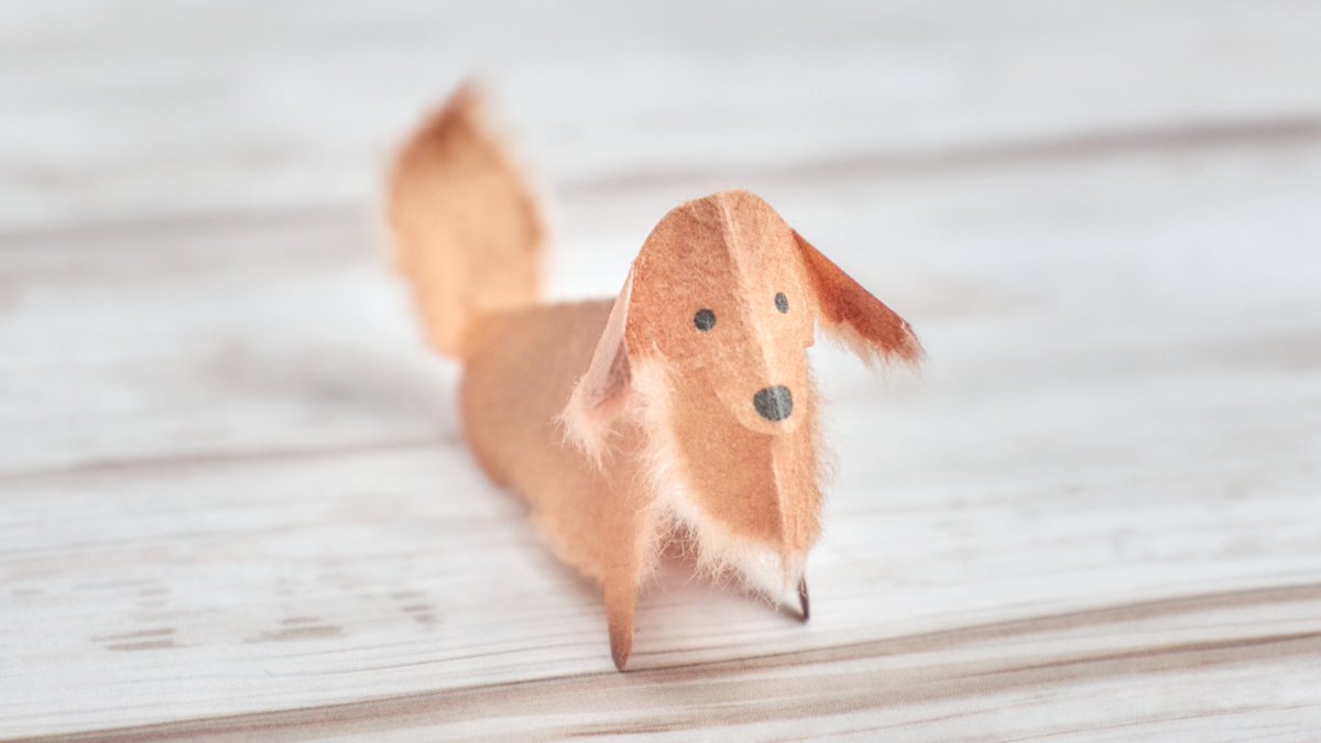 和紙で作るもふもふ犬たち
