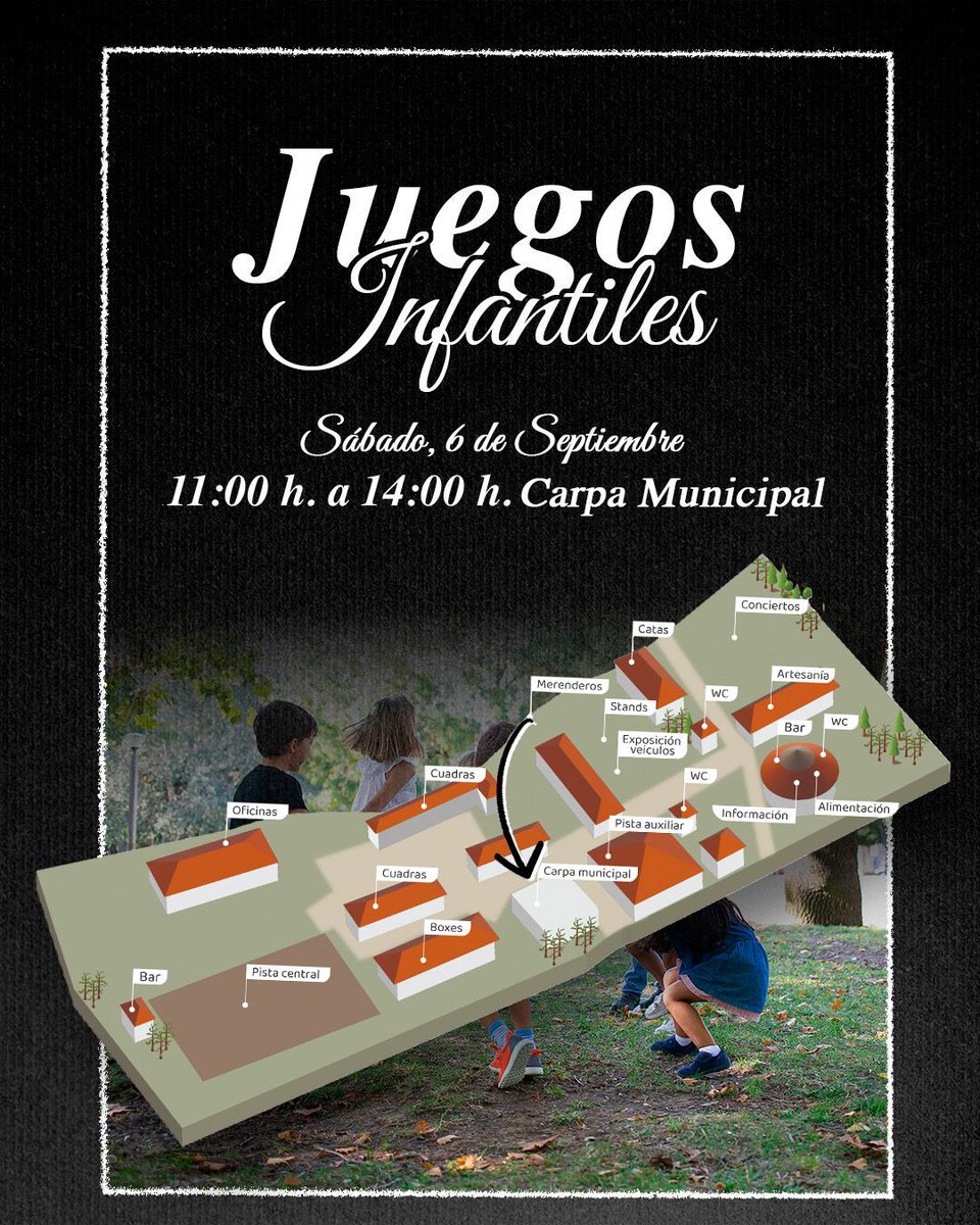 🔄 CAMBIO DE UBICACIÓN

Debido a las posibles lluvias previstas para el domingo, las actividades Infantiles cambian su ubicación

Para evitar modificaciones diarias, se ha decidido que todas las actividades infantiles se realicen en la Carpa Municipal durante todo el evento.