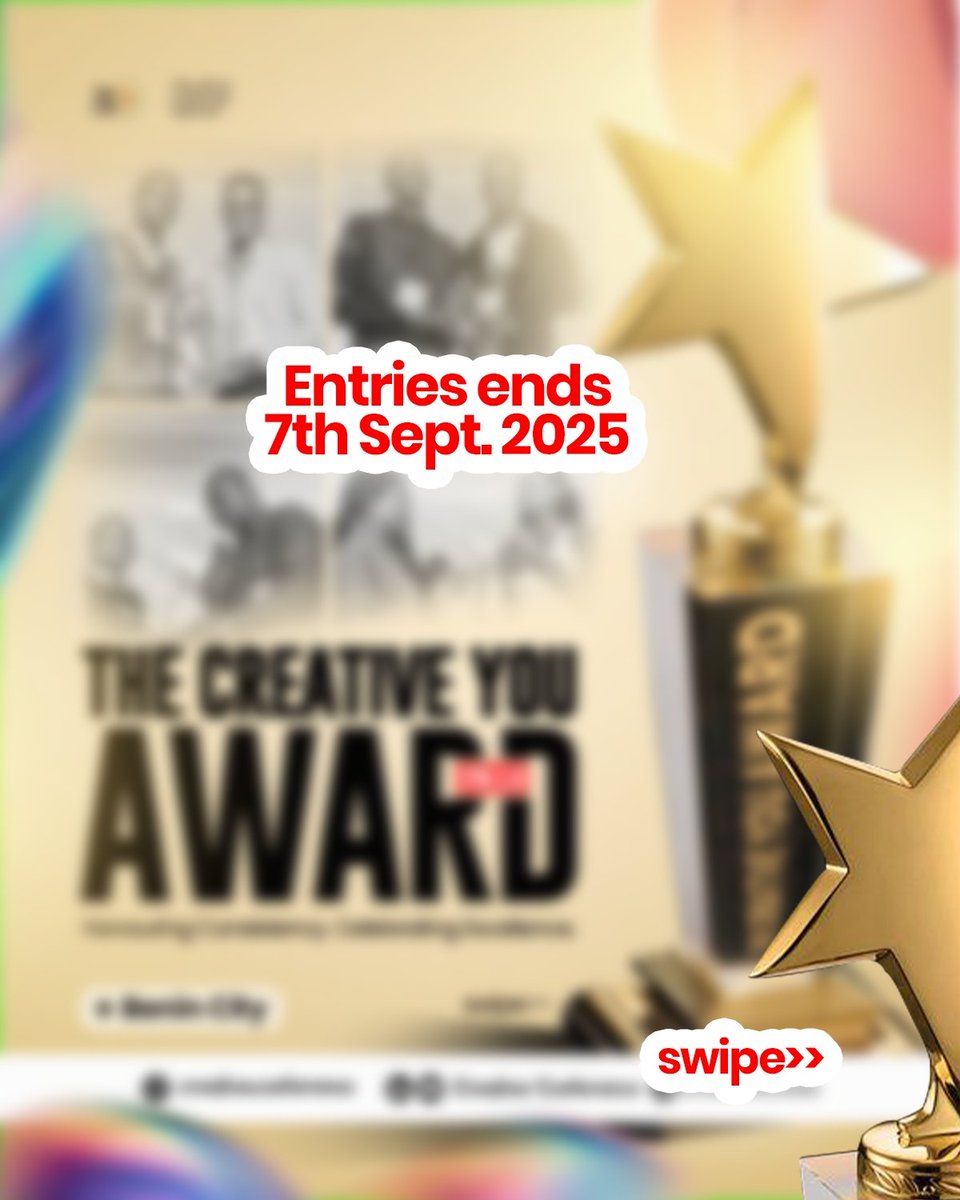 CreativeXComm's tweet image. We have seen all your amazing entries for the Creative You Awards.

The energy was unmatched 🔥ans the creativity was limitless.
Entries officially closes on the 7th off September.

See you at the Creative Conference 2.0 🫵

#creativeconference