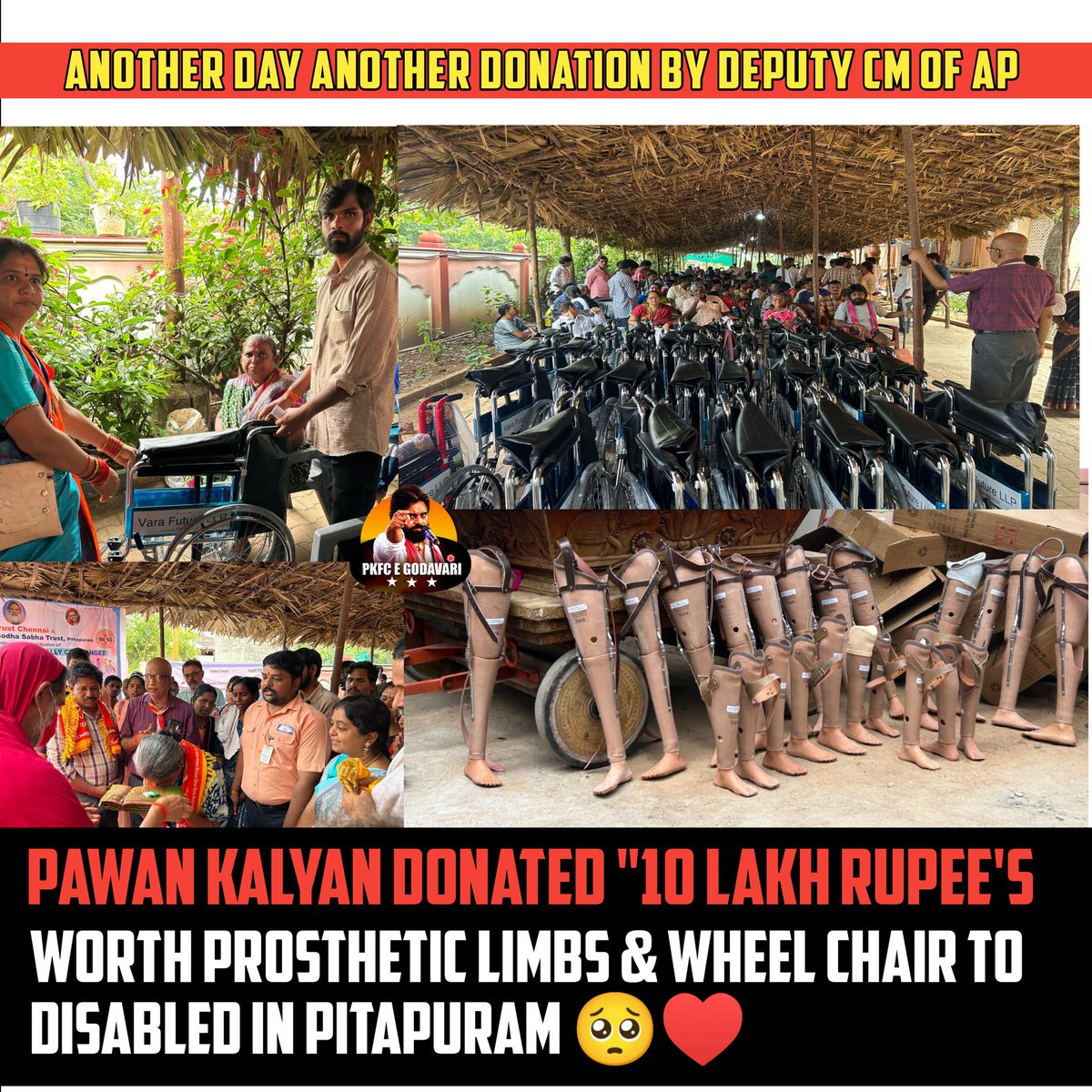 YuvaSena_1's tweet image. అనాధ పిల్లలు కోసం, టీచర్ల కోసం, మున్సిపాలిటీ సిబ్బంది కోసం, ఎలెక్ట్రిసియన్స్ కోసం, రైతుల కోసం, ఇప్పుడు ఇలా దివ్యాంగుల కోసం పిఠాపురం బంగారం చేస్తున్నావ్ అన్న @JanaSenaParty 🥺🙏