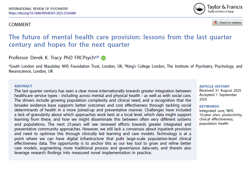 Derek Tracy (@derektracy1) on Twitter photo My thoughts on the past quarter century, and next 25 years, for mental health services: tandfonline.com/doi/full/10.10โฆ <a href="/dineshbhugra/">dinesh bhugra</a> <a href="/MaudsleyNHS/">NHS Maudsley</a> <a href="/KingsIoPPN/">Institute of Psychiatry, Psychology & Neuroscience</a> My thoughts on the past quarter century, and next 25 years, for mental health services: tandfonline.com/doi/full/10.10โฆ <a href="/dineshbhugra/">dinesh bhugra</a> <a href="/MaudsleyNHS/">NHS Maudsley</a> <a href="/KingsIoPPN/">Institute of Psychiatry, Psychology & Neuroscience</a>