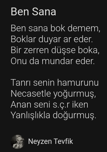 @EzzgiYlmaz Ezgi Hanım Neyzen'in şiirlerini severmisiniz?
#MuhalefetTekYürekOl