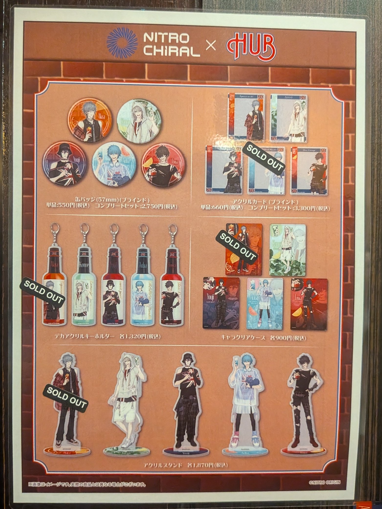 ニトロキラル HUB アキラ セット アクリル ポストカード コースター