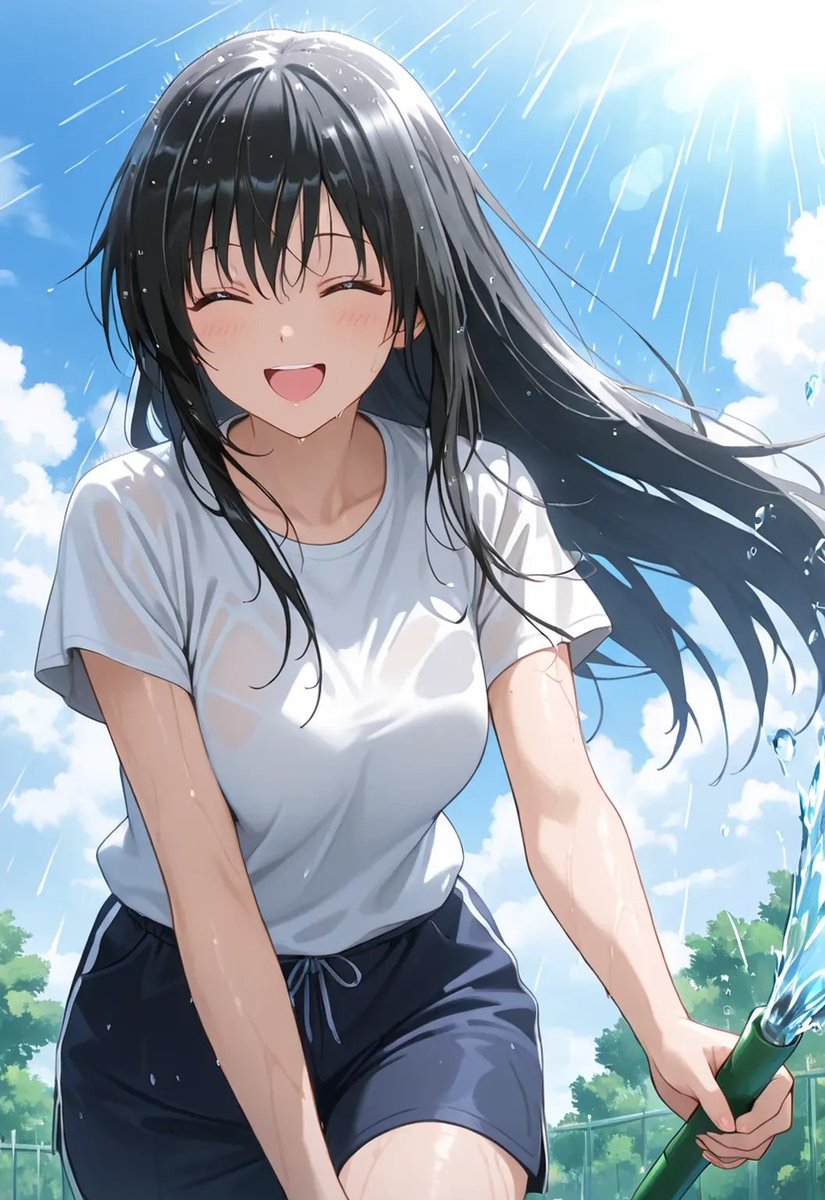 しぶきの向こうに、夏が走る☀️🚿
古手川唯
#AIイラスト