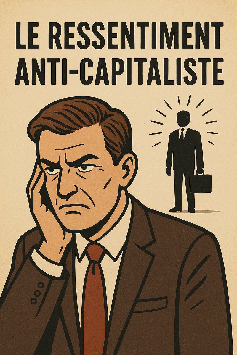 Aujourd'hui, je vous propose de découvrir deux passages essentiels de Ludwig von Mises tirés de son livre "The Anti-Capitalist Mentality". 📖

Ce texte toujours d'actualité éclaire la psychologie de l'anticapitalisme, nourri d'envie et de ressentiment.

Un thread 1/14 🧵