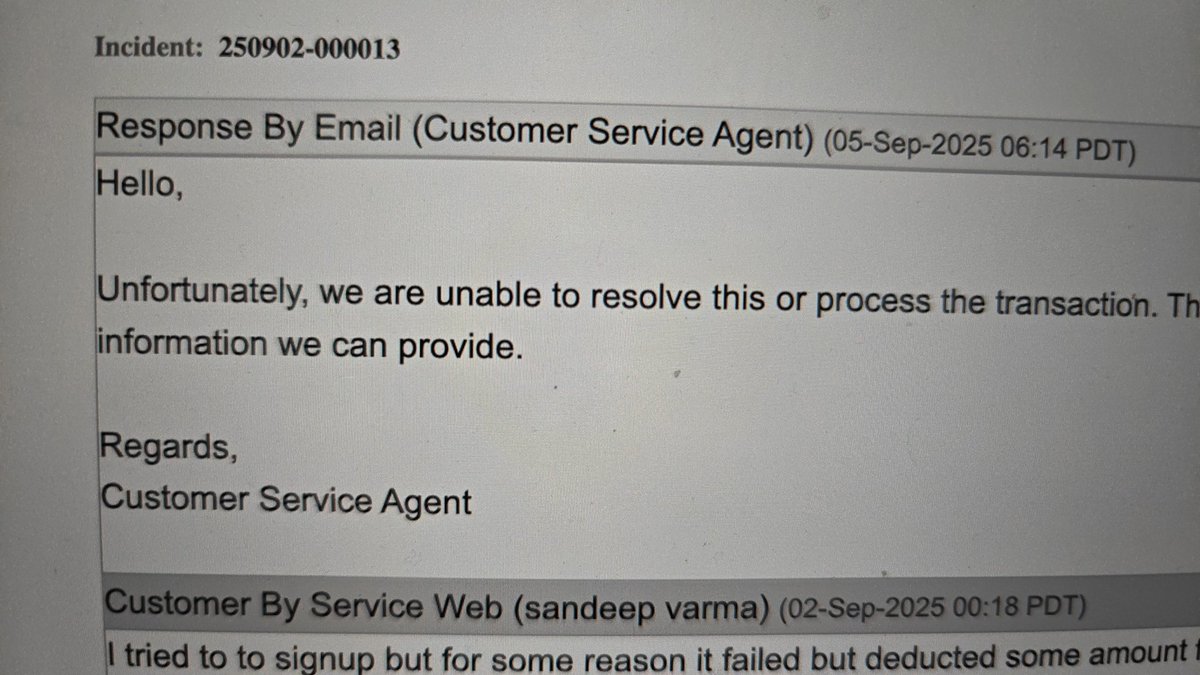 sandeep varma (@sandeepvarma_in) on Twitter photo Recently I tried to sign up for <a href="/OracleCloud/">Oracle Cloud</a> but it failed for some reason and the money got deducted from my card twice as I tried two times. I raised a complaint and after many days they replied "we are unable to resolve this". Maybe that is why most people prefer <a href="/awscloud/">Amazon Web Services</a>. Recently I tried to sign up for <a href="/OracleCloud/">Oracle Cloud</a> but it failed for some reason and the money got deducted from my card twice as I tried two times. I raised a complaint and after many days they replied "we are unable to resolve this". Maybe that is why most people prefer <a href="/awscloud/">Amazon Web Services</a>.