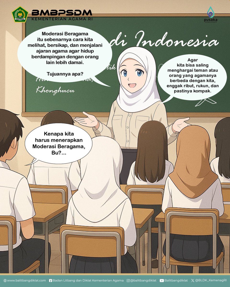 moderat_idn's tweet image. Salam #SahabatReligi

Masih ada yang bertanya-tanya ga sih apa itu Moderasi Beragama?

Sini-sini Bu Minji jelasin🤩

#BMBPSDM
#KemenagRI
#ModerasiBeragama
#KitaSemuaSama
#ExellenceIsOurTradition