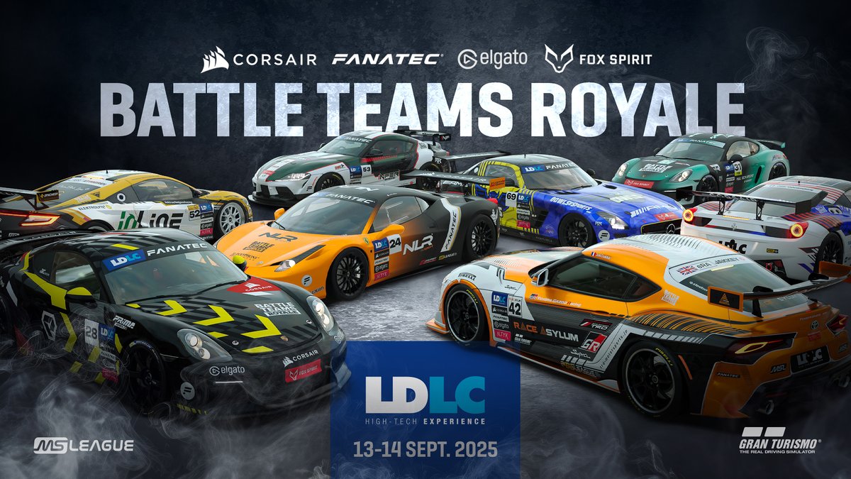 PRiMA Esports (@primaesports) on Twitter photo In a week's time, the 8 teams of the Battle Teams Royale, the tournament organized by MSL with the <a href="/LDLC/">LDLC</a>  and <a href="/CORSAIR/">CORSAIR</a> Group brands, will face off.
On September 13-14 starting at 10 a.m., follow the event live on the @Aweoob YT channel with Derek and Arnaud. #eSports #simracing In a week's time, the 8 teams of the Battle Teams Royale, the tournament organized by MSL with the <a href="/LDLC/">LDLC</a>  and <a href="/CORSAIR/">CORSAIR</a> Group brands, will face off.
On September 13-14 starting at 10 a.m., follow the event live on the @Aweoob YT channel with Derek and Arnaud. #eSports #simracing