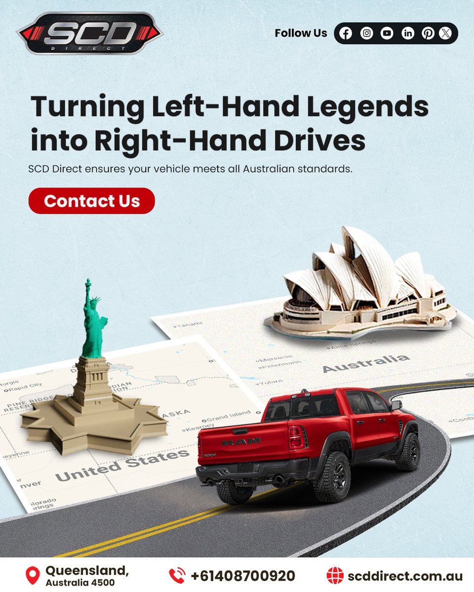 scddirect's tweet image. From the USA to Australia, SCD Direct transforms classic and muscle cars into ADR-compliant, safe, and high-performance RHD vehicles

#scddirect #carconversion #lhdtorhd #rhdconversion #adrcompliant #uscarsaustralia #australiacars #rhdcars #rhdspecialists #rhdperformance #ustoaus