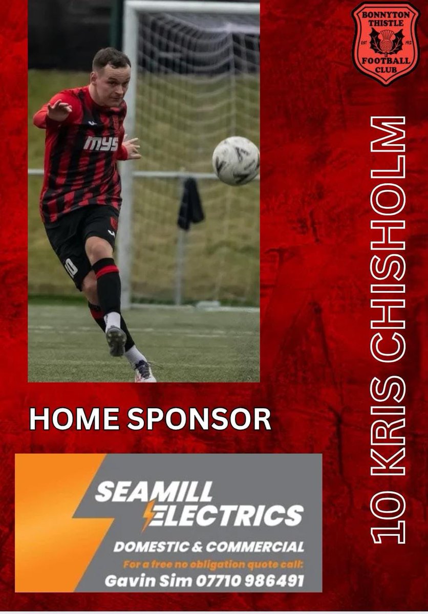 Full time

<a href="/BellshillA1897/">Bellshill Athletic FC</a> 1-2 Bonnyton Thistle FC

Bonnyton scorers:
33’ Dylan Howarth
42’ Kris Chisholm