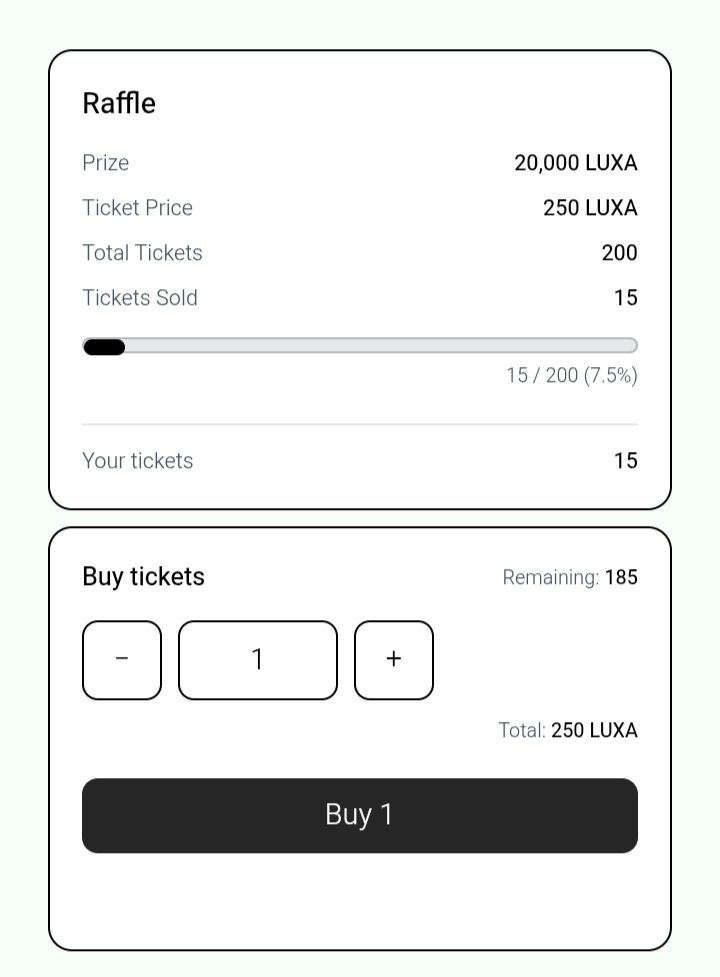 Chimdaluu158245's tweet photo. ๐๏ธ Just locked in my tickets for the #LuxaDraw challenge!
Feeling lucky ๐ and ready to spin with the Luxanauts ๐
๐ https://t.co/mmJilXcCel
$LUXA @luxaverse_net #LUXA https://t.co/gS5eNBRaCJ