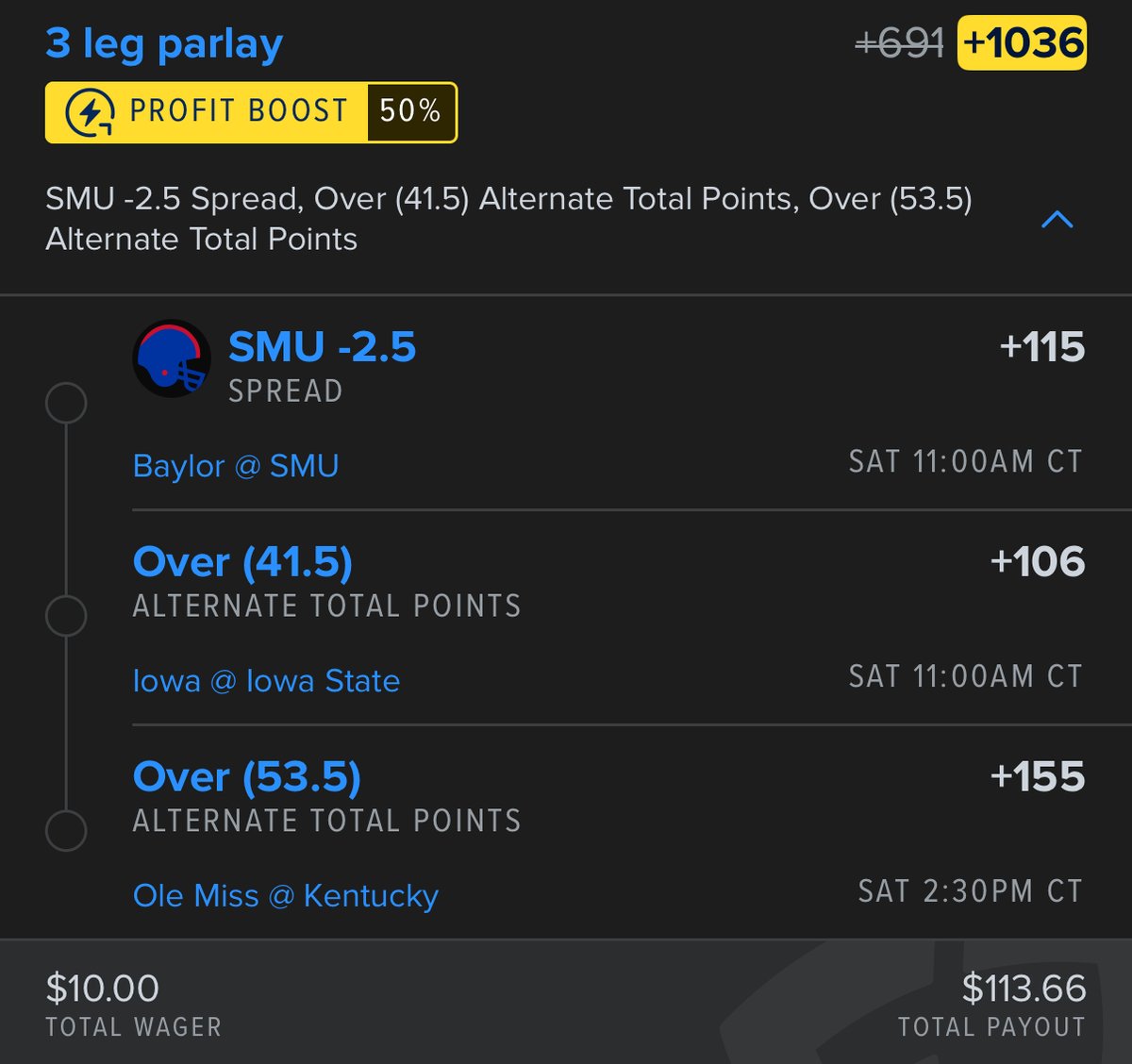 xEP_Network's tweet image. These college props stuck out to me the most!

All highly projected by the xep.ai
🎁 Use code XEP20 for 20% off our membership

Lets have a Saturday 🫡