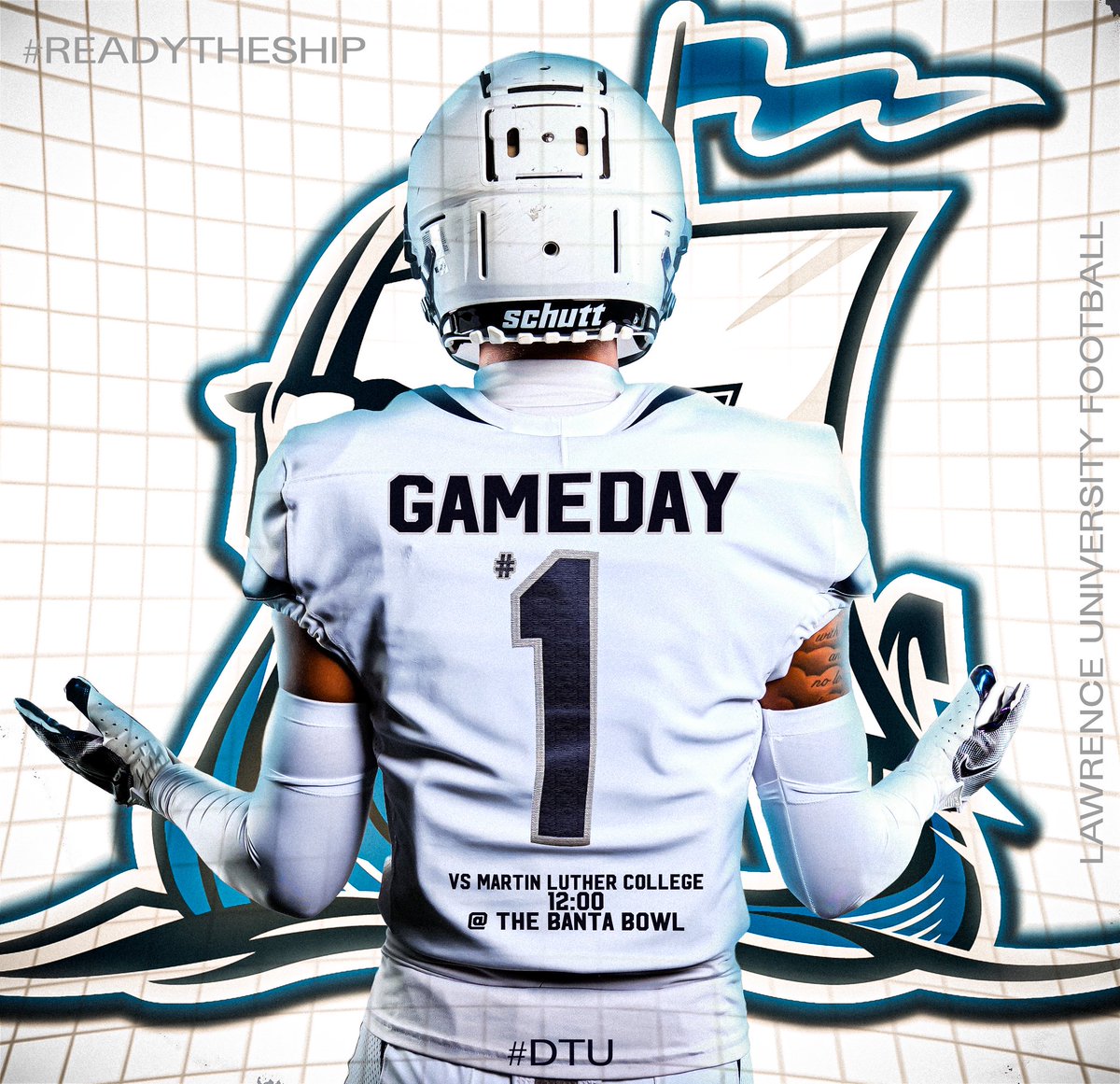 🏴‍☠️GAMEDAY at The Banta Bowl!🏴‍☠️
Lawrence University vs Martin Luther College
⏰ 12:00 PM | 📍 The Banta Bowl | Appleton, WI
#ReadyTheShip | #DTU | #LawrenceFootball