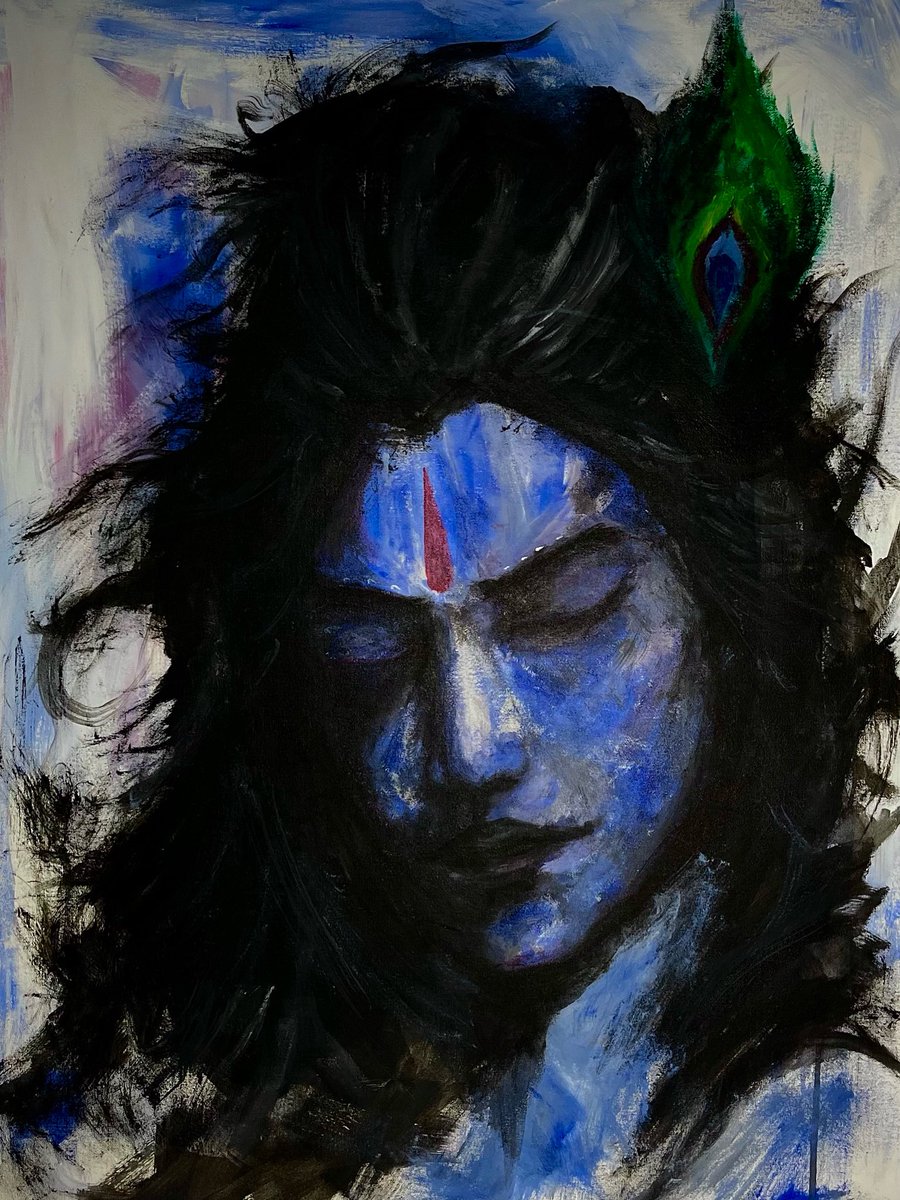 KRISHNA 💙
Acrylic on canvas 100 cm x 70 cm
6 september 2025
