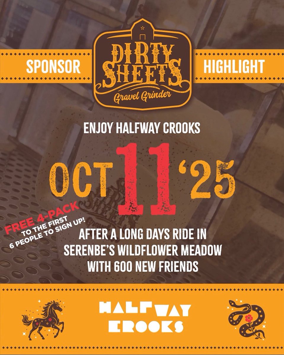 mtbatl's tweet photo. Sponsor Spotlight:
Halfway Crooks Beer
Atlanta's best lager? Not even up for debate-it's Halfway Crooks.

To celebrate our collabthe first 6 riders to register for Dirty Sheets after seeing this post will each score a 4-pack ! 

Hit the link in our bio to sign up now ! https://t.co/XMhBjE0ecg