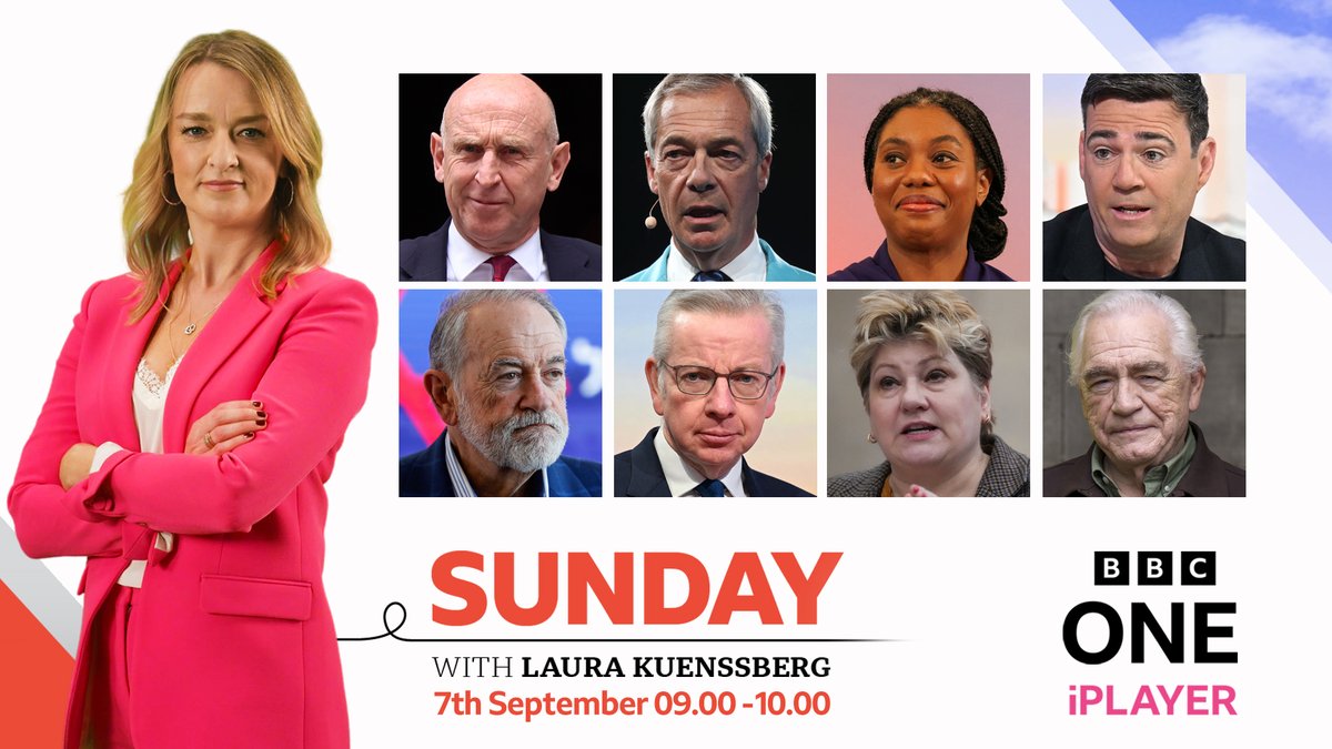 BBCPolitics's tweet image. Joining #BBCLauraK

Defence Secretary John Healey
Reform UK leader Nigel Farage
Conservative leader Kemi Badenoch
Greater Manchester mayor Andy Burnham
US Ambassador to Israel Mike Huckabee

Sunday 9am @BBCOne 

bbc.co.uk/news/articles/…