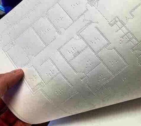 Planos de arquitectura en Braille, para personas con deficiencia visual.