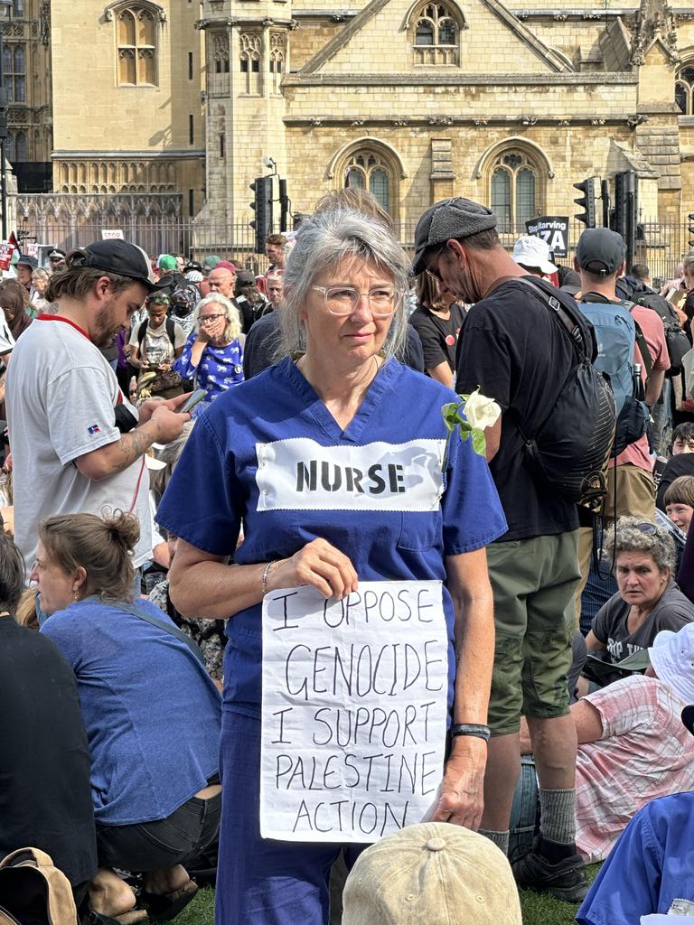 DefendOurJuries's tweet photo. Over a dozen healthcare workers face arrest under the Terrorism Act for defying the Palestine Action ban.

Their duty to protect life compelled them to oppose genocide and the draconian proscription of a group which disrupted the Israeli weapons industry. https://t.co/nizWHRoN3m