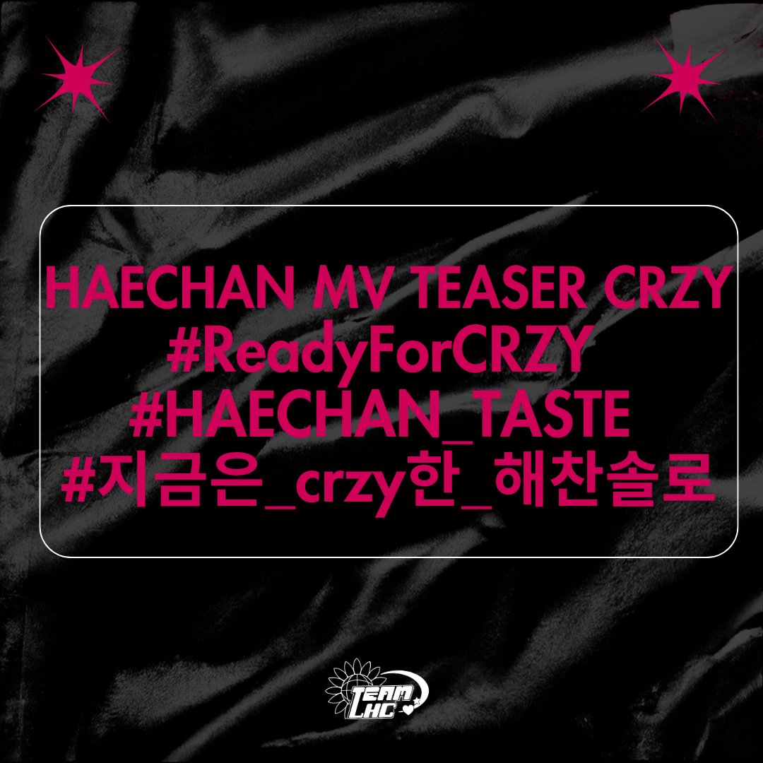 Down to our final pre-HOLO teaser! 

RT and drop the tags:

HAECHAN MV TEASER CRZY
#ReadyForCRZY
#HAECHAN_TASTE
#지금은_crzy한_해찬솔로