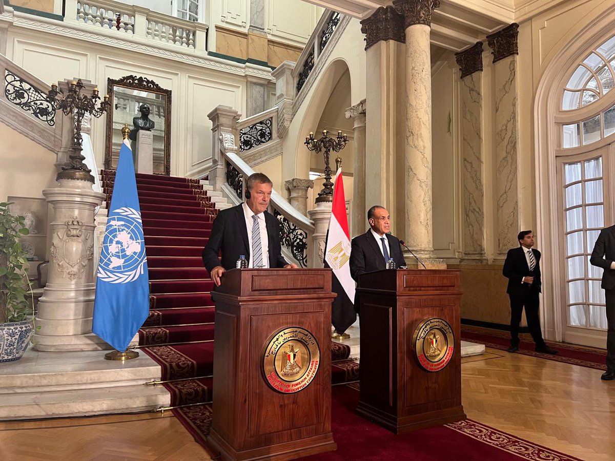 Total impunity &amp; lack of empathy have made life for Gazans an inferno. 

The latest plague is a manmade #famine. It can be reversed : all it takes to change course is political will, open the gates &amp; let us work.

In Cairo today, I called again for an immediate #ceasefire to