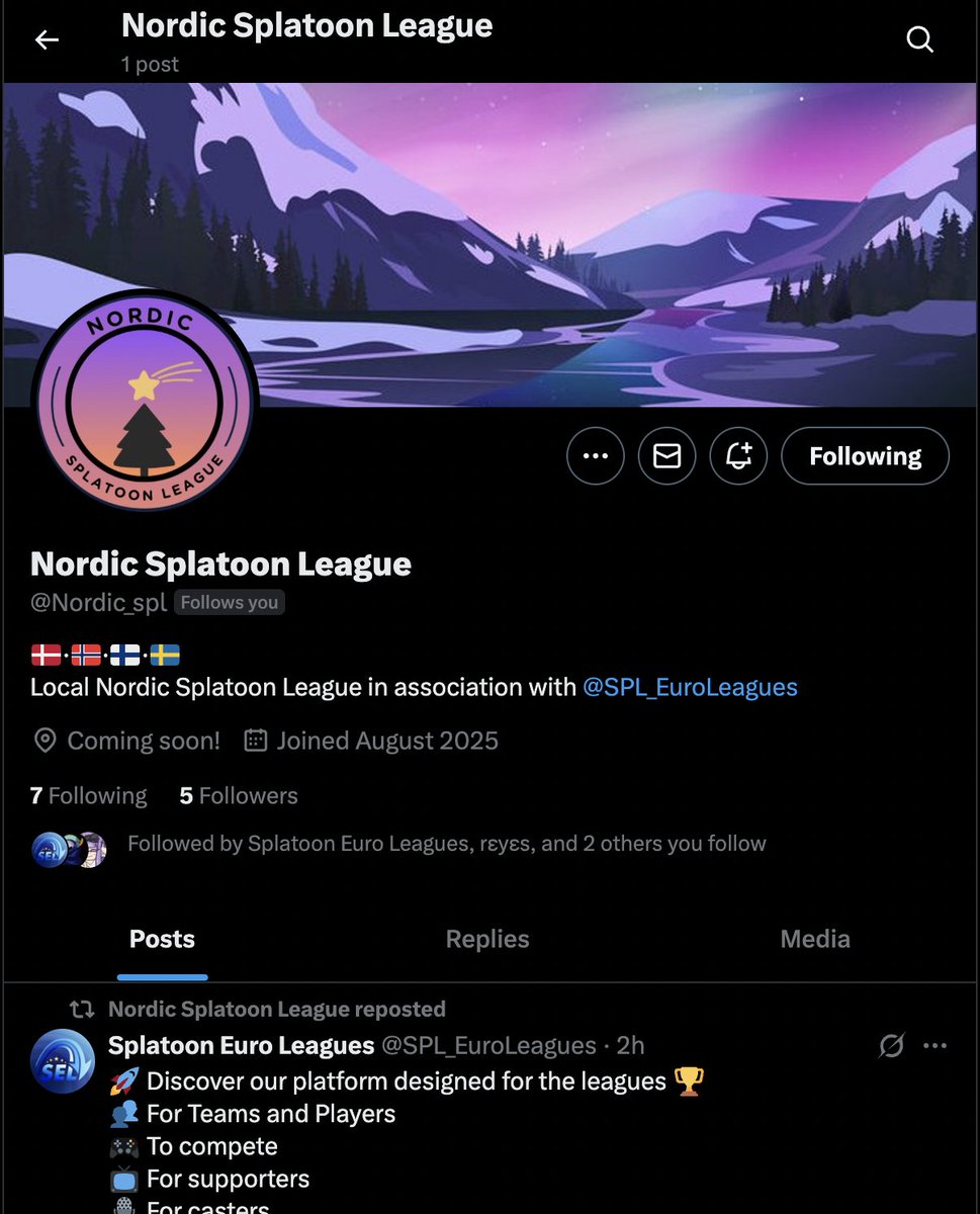 Myself and Nami have created an organisation for Nordic Splatoon!
<a href="/Nordic_spl/">Nordic Splatoon League</a>

This organisation will be, in association with <a href="/SPL_EuroLeagues/">Splatoon Euro Leagues</a>, running a Nordic League in the future.
More details to come, but please show us support, and spread the word to all Nordic players.