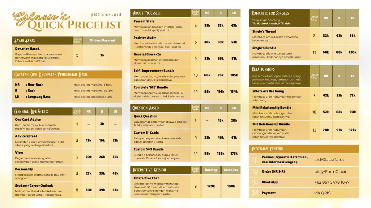 Halo~ <a href="/GlacieTarot/">Glacie Tarot ✧ CLOSED ORDER</a> open booking tarot reading mulai dari 3k!

Ada paket donation based dan bisa bayar seiklas atau semampunya saja! Bisa romance, relationship, kerja, kuliah, dll.

Cek link di bio untuk testi &amp; informasi lengkap.

#zonauang jasa baca tarot reading #zonajajan b907