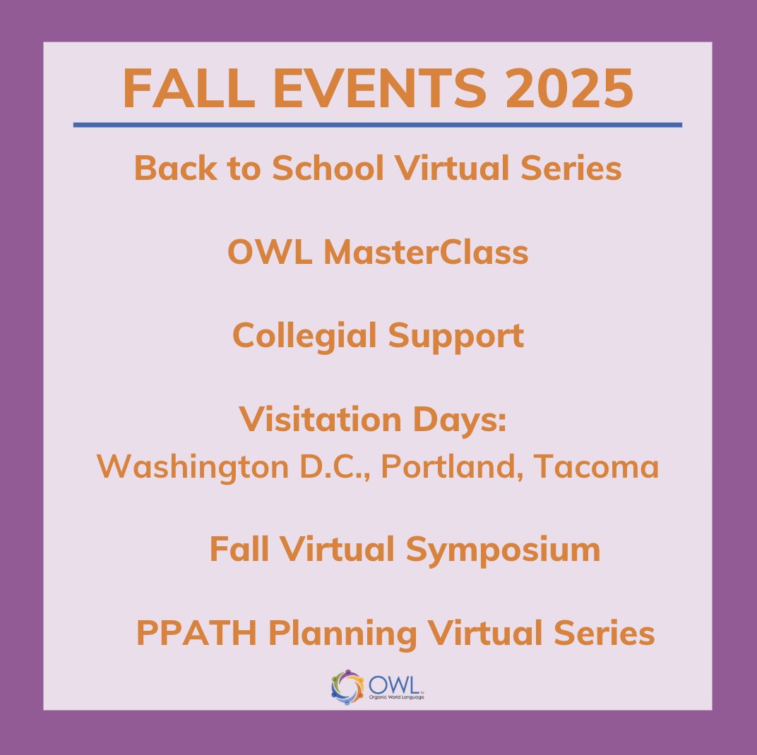 OWLanguage's tweet image. Collegial Support is there for you throughout the year. Don’t miss out on our dynamic Visitation Days. So many ways to get involved! Check out our Events page &amp;amp; see what the best fit is for you! owlanguage.com/owl-events/ #owllove #community
