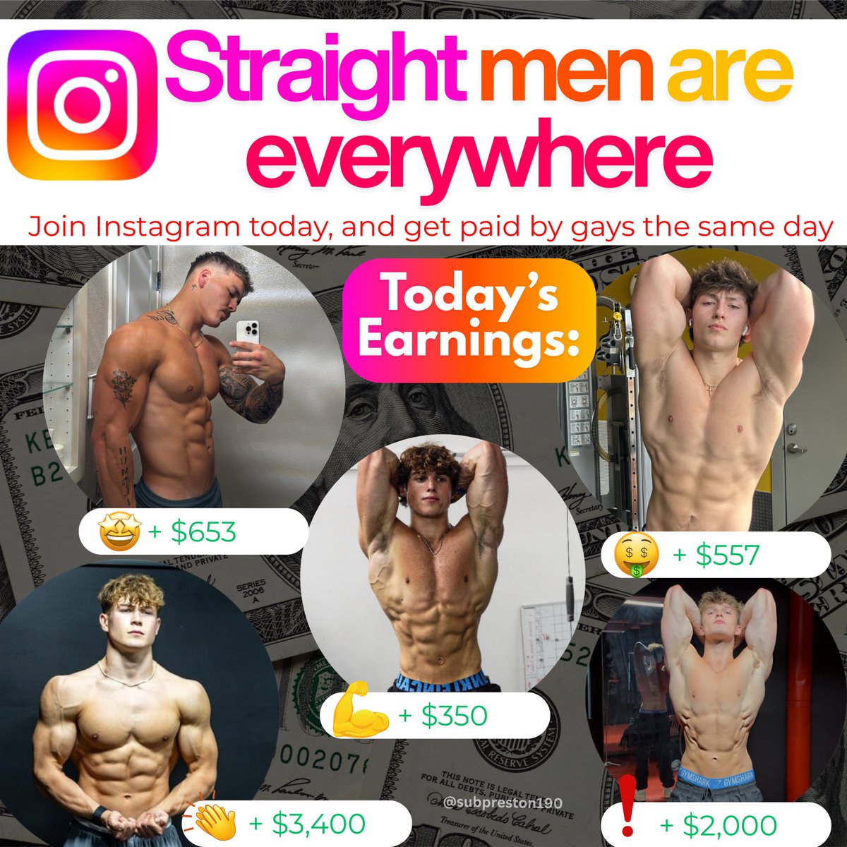 Instagram, hire me to create ads that’ll bring more straight guys to the platform! 🤑🔥