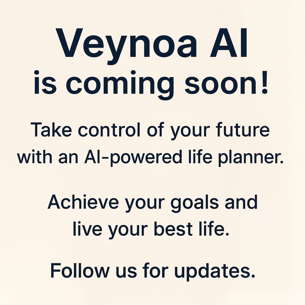 VeynoaAi's tweet photo. Coming soon: Veynoa AI – your personal AI life planner to stay motivated, organized, and reach your goals. Follow us for updates! #AI #LifePlanner #ComingSoon https://t.co/OzNw3NiKB2