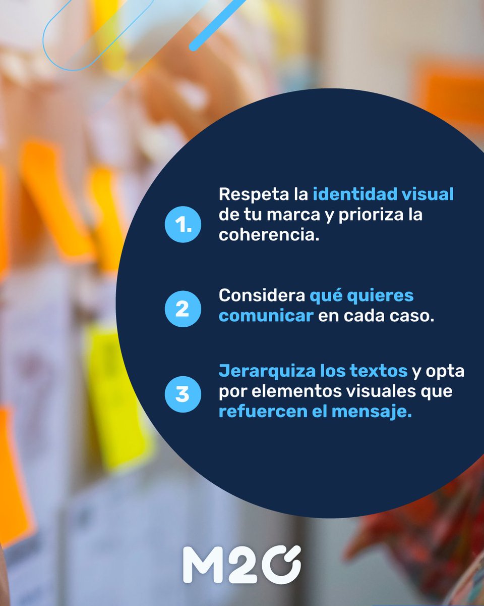 M2OSoluciones's tweet image. 🎨 ¿Diseñas pensando solo en lo estético?

1. Respeta la identidad visual de tu marca
2. Antes de diseñar, pregúntate: ¿Qué quiero comunicar?
3. Jerarquiza los textos y acompáñalos de íconos o elementos visuales.