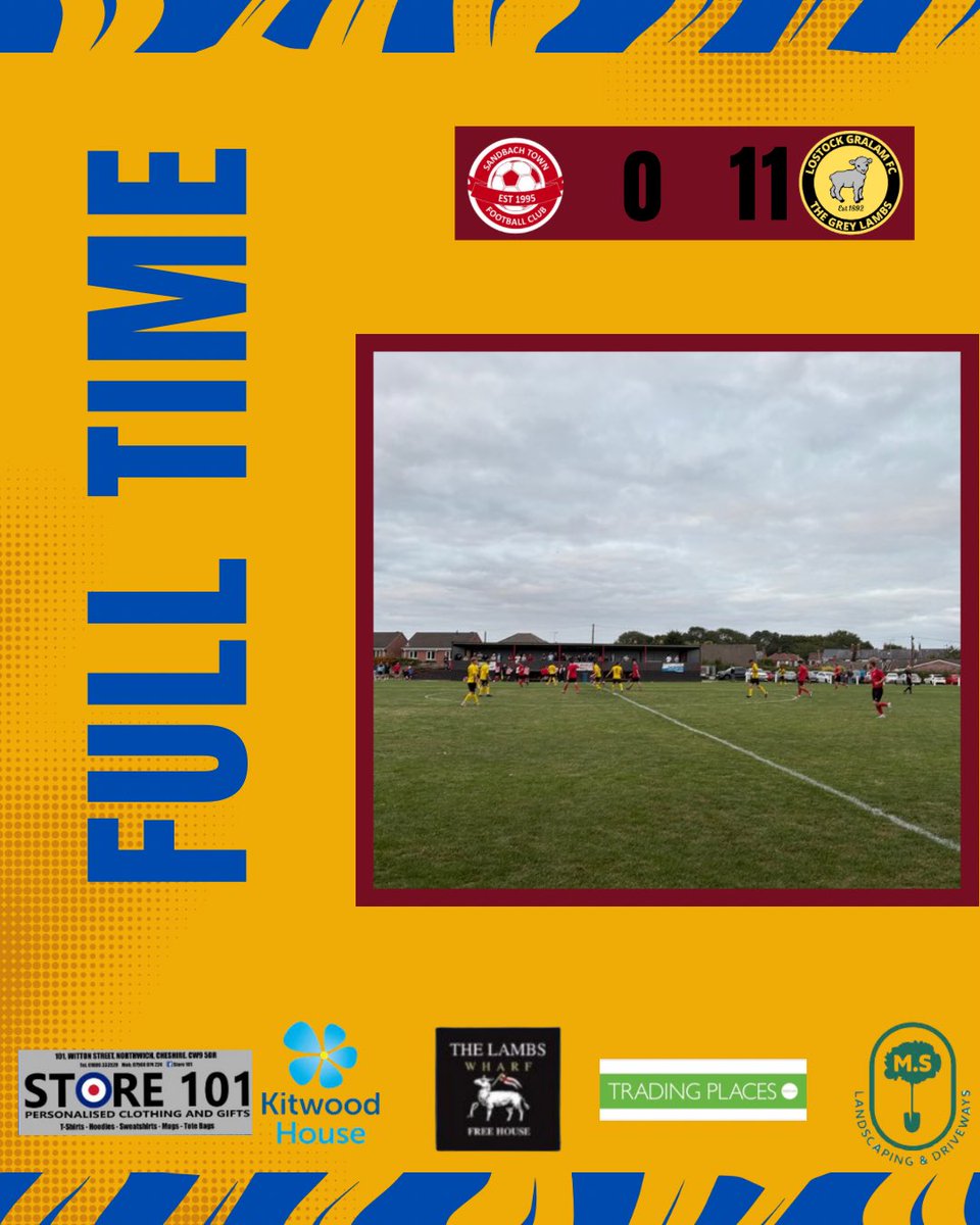 Full time result 

A victory for the Grey Lambs today. Thankyou for <a href="/Sandbachtownfc/">Sandbach Town FC</a> for hosting and best of luck for the rest of the season 🐑