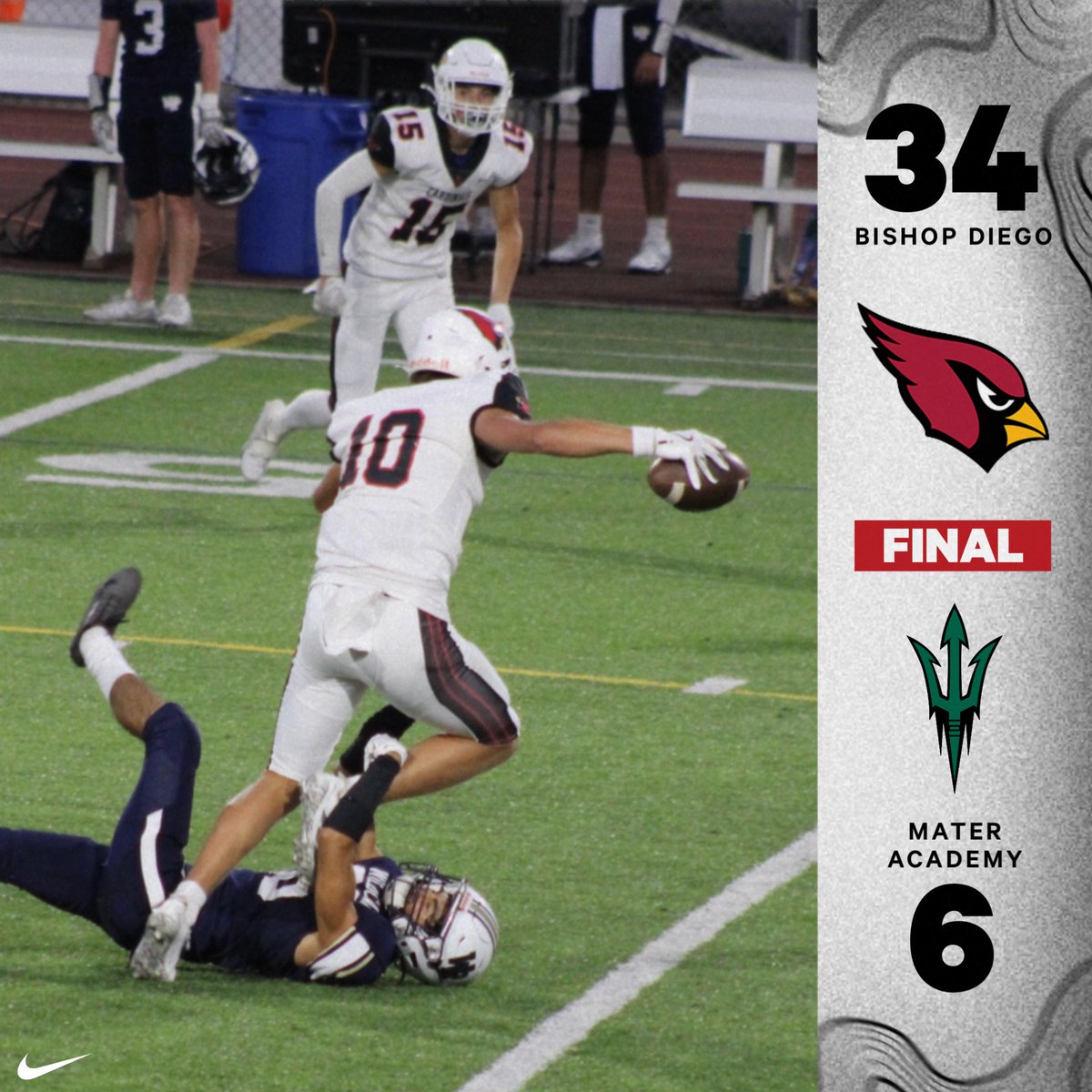 BDHS_Athletics's tweet photo. Final | Football is now 3-0 with another road victory last night 34-6 over Mater Academy East Las Vegas. Tua Rojas accounted for 4 TDs- 2 to John Michael Flint and 2 rushing. Gabe Villa added a rushing TD and Ian Bartley had an interception on the opening drive

#GoCardinals https://t.co/VLSQVSGzbG