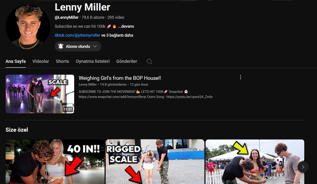 Dün oluşturdu tokeni ve kendisinin olduğunu doğruladı. $SCALE youtube ve pump.fun üzerinden canlı yayın açtı elinde tartıyla insanları tartıyor güzel sohbetler ediyor :) 141k mcap e ulaştı canlı yayını 800 den fazla kişi izledi.

youtube de 80 bin takipçisi var.